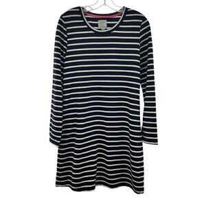 Paraphrase Women's Long Sleeve Striped Sheath Dress Navy/White Size Medium